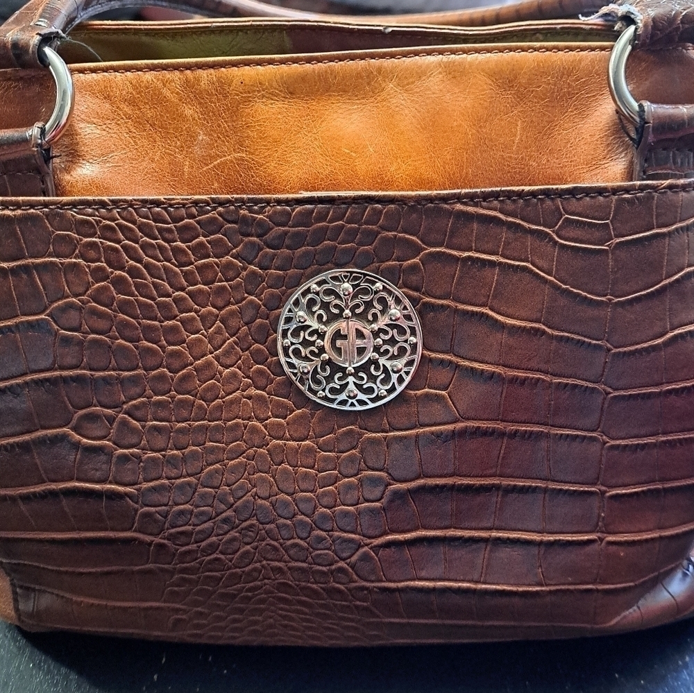 Giani Bernini Two Tone Genuine Leather Tote Bag